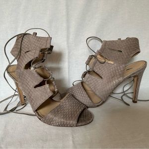 J. Crew Collection Leather Lace Up Gladiator Heels. Size 7.
